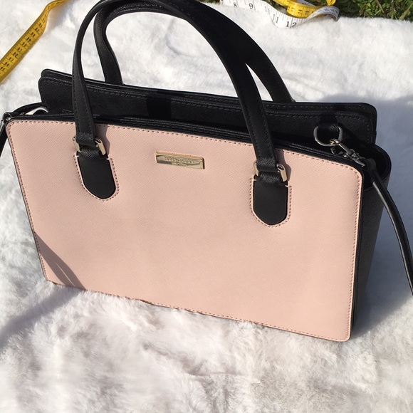 KATE SPADE ♠️ PINK BLACK SATCHEL HANDBAG PURSE WITH REMOVABLE CROSSBODY STRAP - Picture 7 of 7